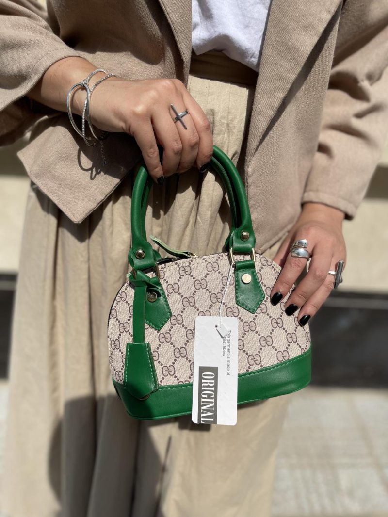 مینی بگ زنانه سبز رنگ طرح گوچ