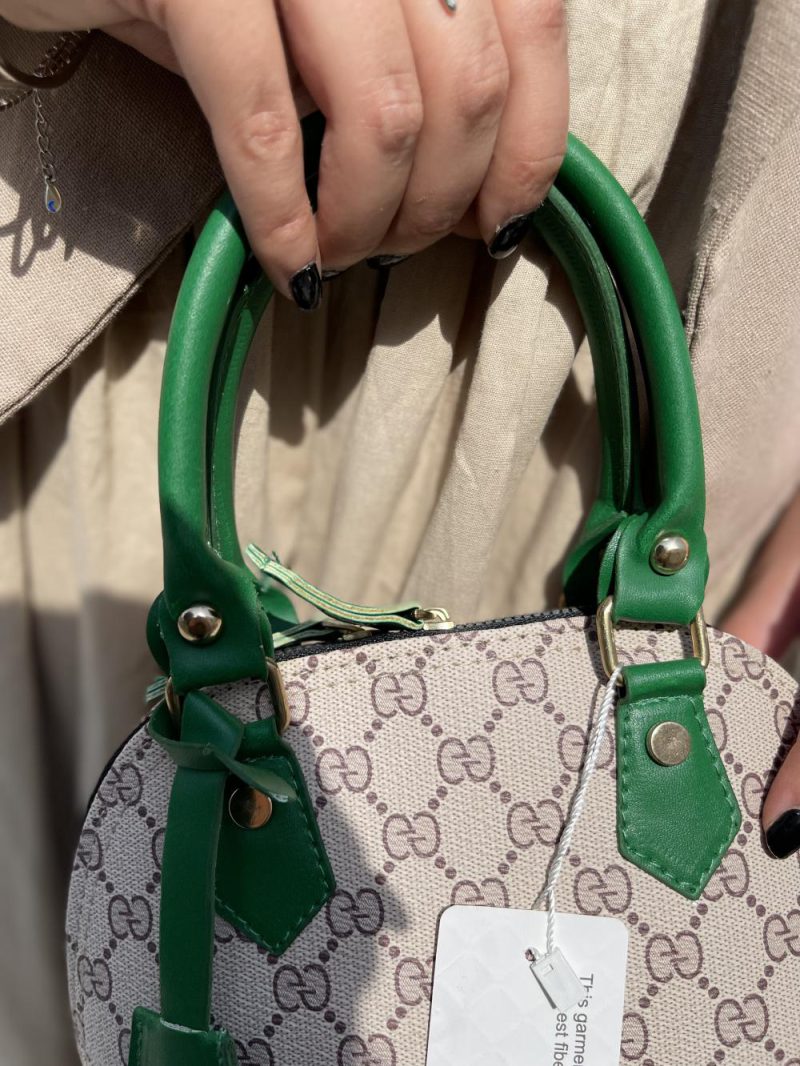 مینی بگ زنانه سبز رنگ طرح گوچ