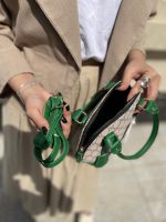 مینی بگ زنانه سبز رنگ طرح گوچ