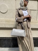 کیف دوشی زنانه چرم رنگ طوسی