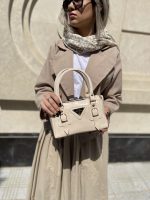 کیف دوشی و دستی زنانه پاسپورتی کرم رنگ