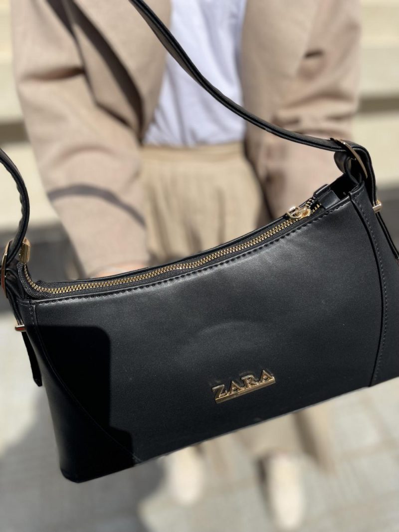 کیف دستی زنانه چرم مشکی رنگ