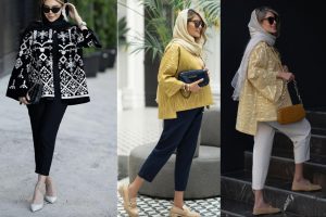 استایل انواع مانتو مجلسی با شلوار مام فیت و مام استایل 