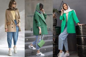 استایل انواع مانتو کتی با شلوار مام فیت و مام استایل 