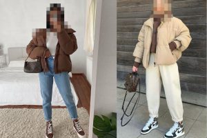 استایل شلوار مام فیت و مام استایل با مانتو پاییزه و زمستانی