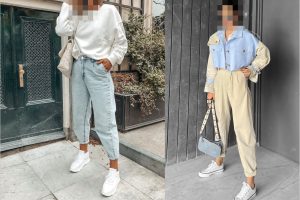 استایل انواع مانتو کوتاه با شلوار مام فیت و مام استایل 