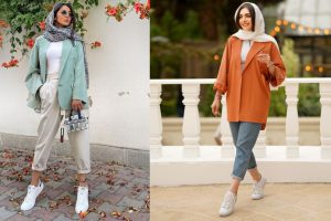 استایل انواع مانتو با شلوار مام فیت و مام استایل