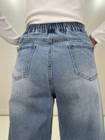 شلوار جین بگ زنانه پایین ریش آبی