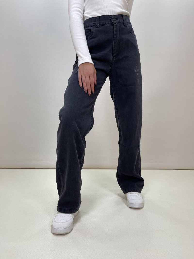 شلوار جین نیم بگ زنانه مشکی