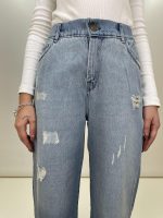 شلوار جین بگ زنانه پایین ریش آبی