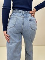 شلوار جین نیم بگ زنانه آبی