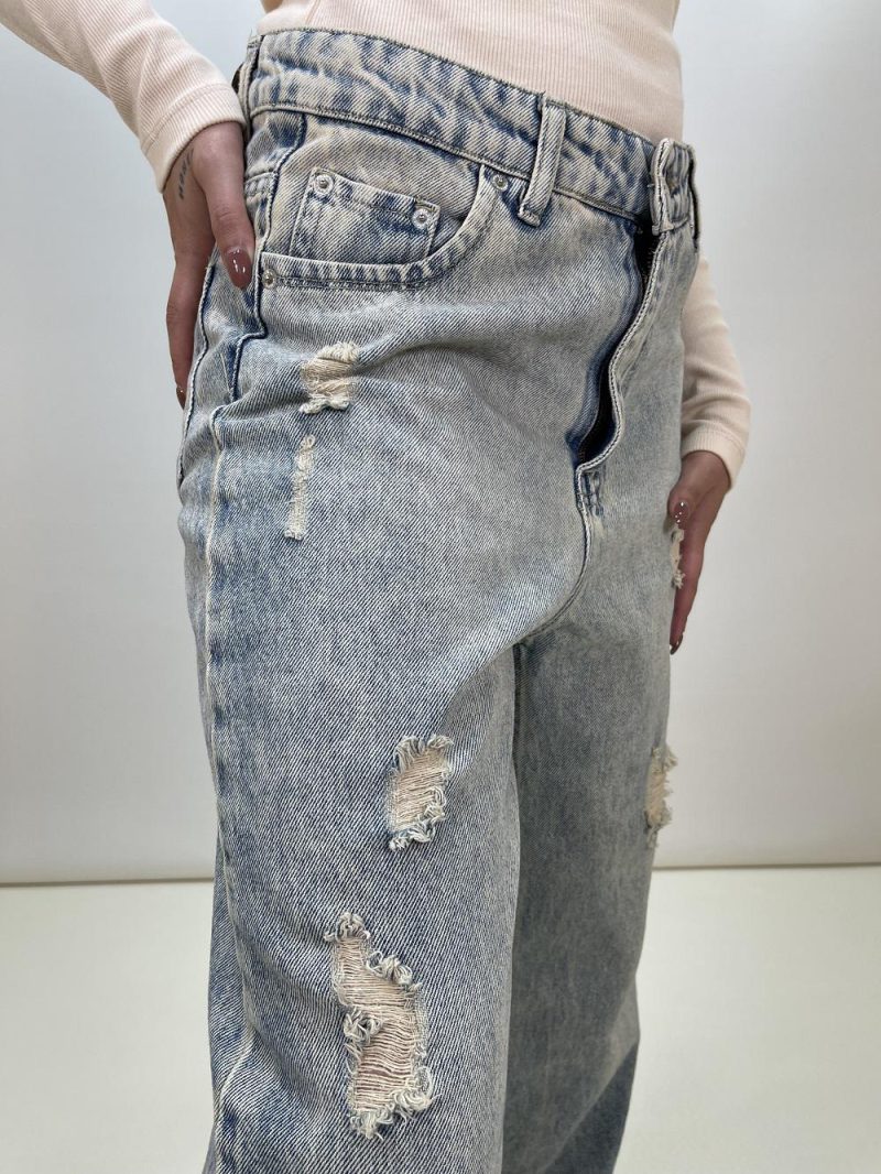 شلوار جین بگ زنانه آبی زارا