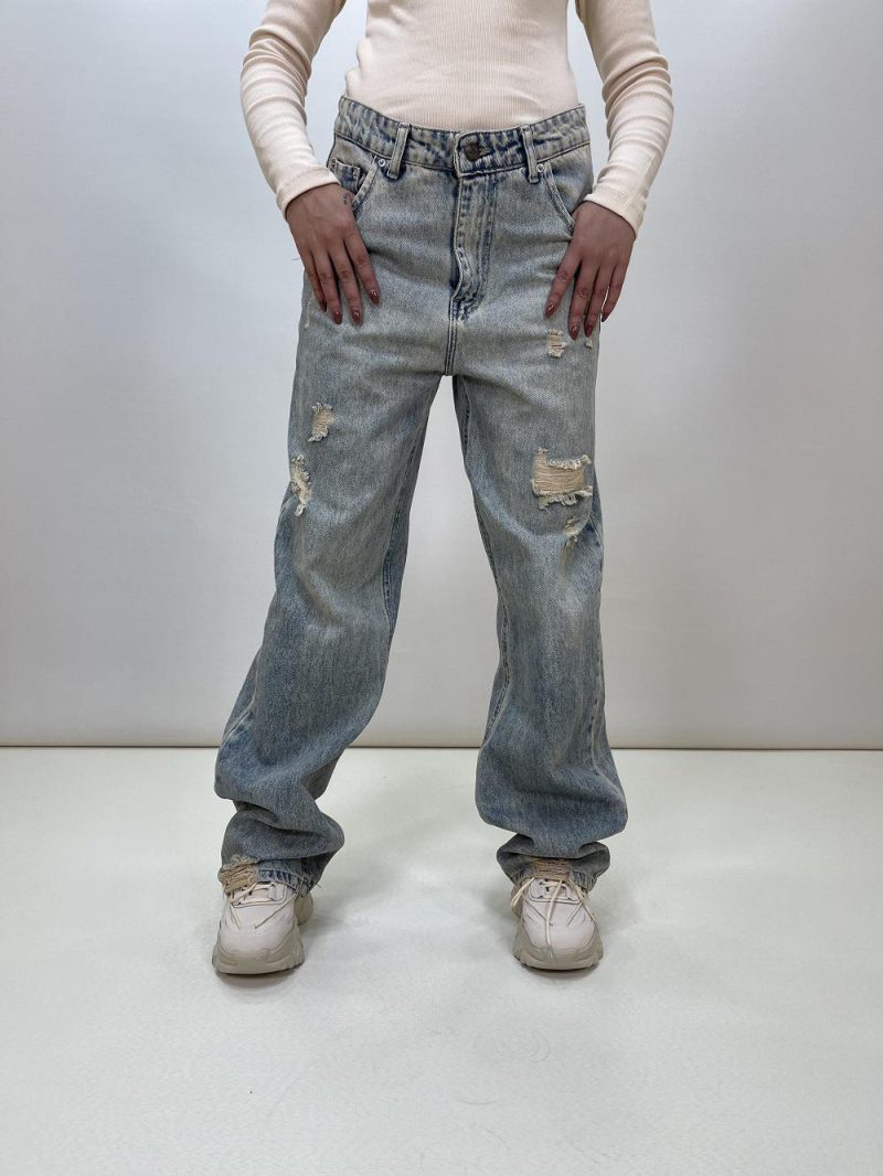 شلوار جین بگ زنانه آبی رنگ زارا