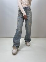 شلوار جین بگ زنانه آبی زارا