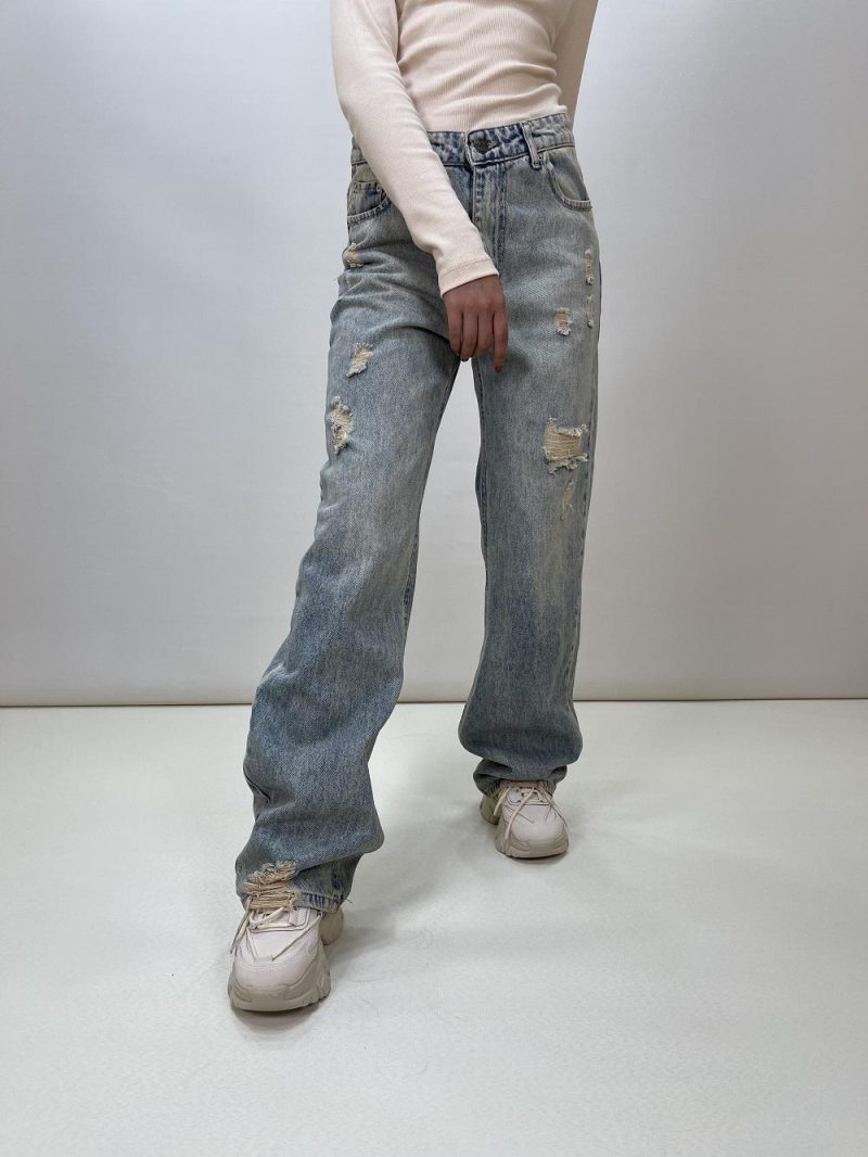 شلوار جین بگ زنانه آبی زارا