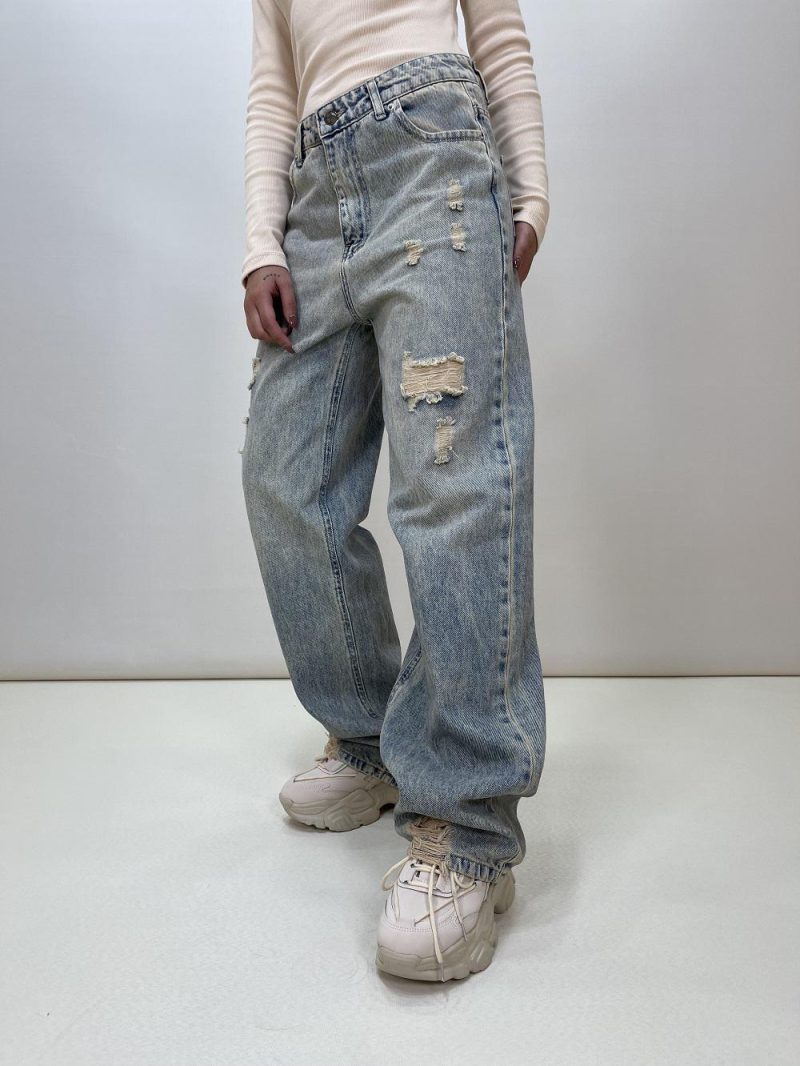 شلوار جین بگ زنانه آبی زارا