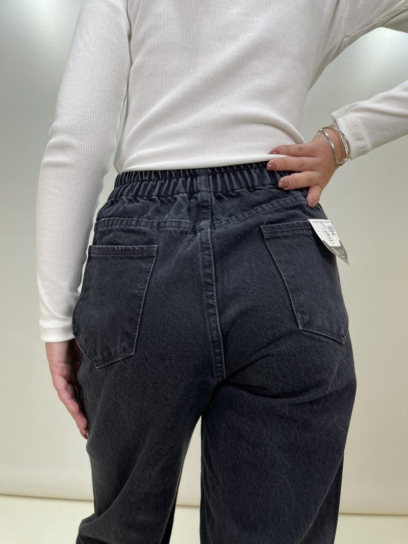 شلوار جین زنانه نیم بگ مشکی