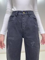شلوار جین زنانه نیم بگ مشکی