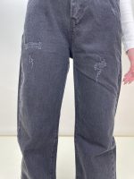 شلوار جین زنانه نیم بگ مشکی