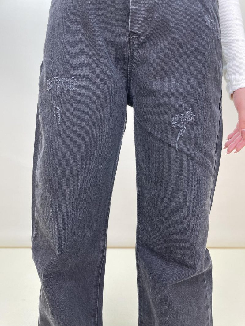 شلوار جین زنانه نیم بگ مشکی