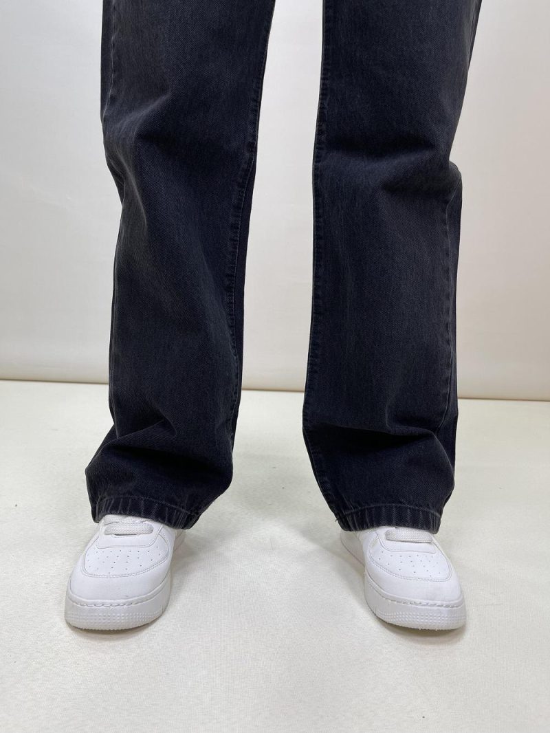 شلوار جین زنانه نیم بگ مشکی