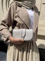 کیف دوشی زنانه رنگ طوسی روشن