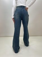 شلوار جین بگ زنانه آبی تینت پارچه وارداتی