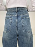 شلوار جین بگ زنانه آبی تینت پارچه وارداتی