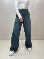 شلوار جین بگ زنانه آبی تینت پارچه وارداتی