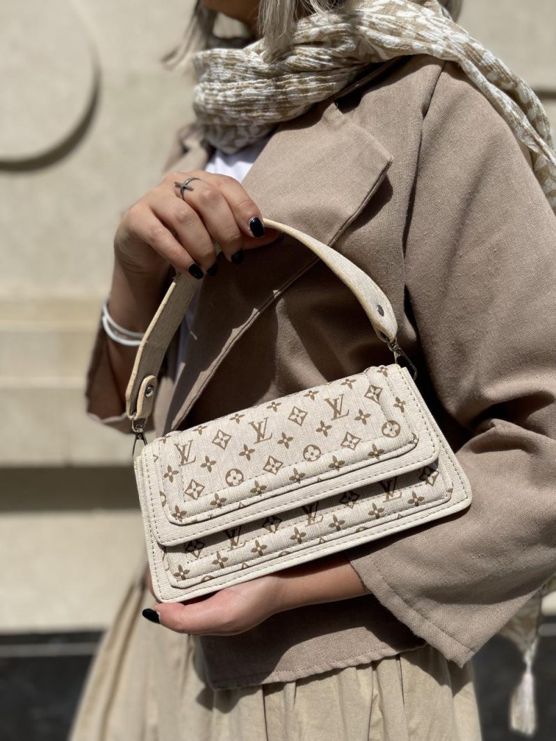 مینی بگ دستی و دوشی زنانه کرم روشن