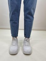 شلوار جین زنانه مام فیت آبی