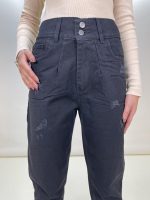 شلوار جین زنانه مام فیت مشکی