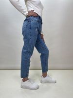 شلوار جین زنانه مام فیت آبی