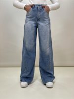 شلوار جین زنانه مدل بگ آبی روشن