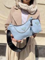 کیف دوشی و دستی زنانه آبی آسمانی