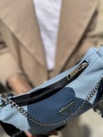 کیف دوشی و دستی زنانه آبی آسمانی رنگ