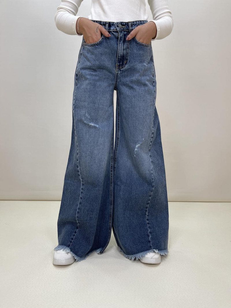 شلوار جین زنانه بگ اسپانیش آبی