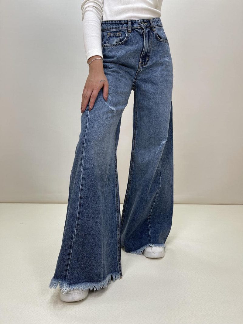 شلوار جین زنانه بگ اسپانیش آبی