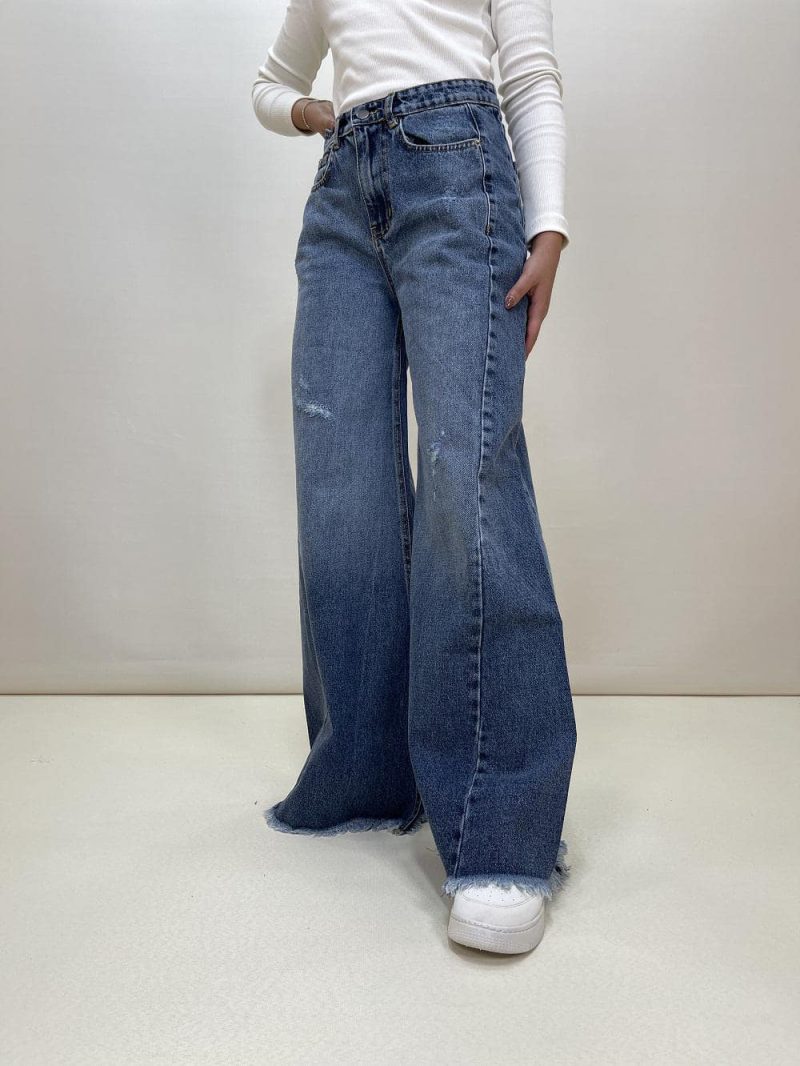 شلوار جین زنانه بگ اسپانیش آبی