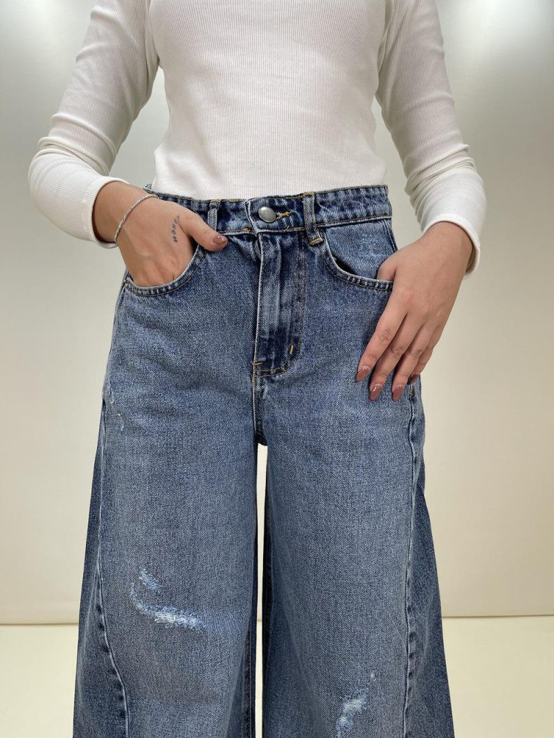 شلوار جین زنانه بگ اسپانیش آبی