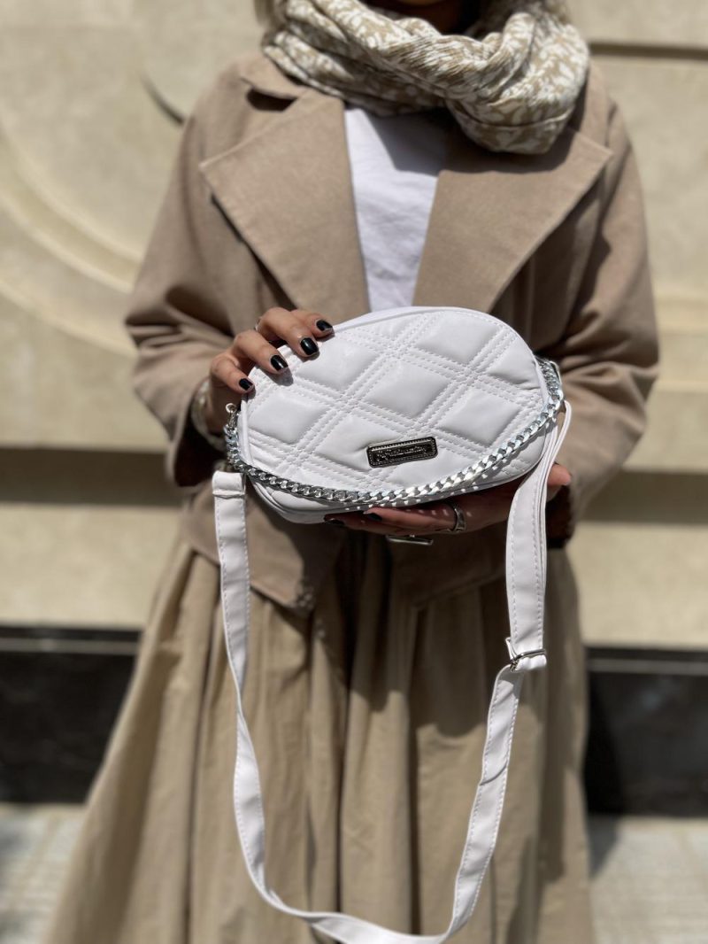 کیف دوشی و دستی زنانه سفید رنگ