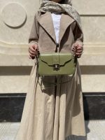 کیف دوشی چرم زنانه سبز رنگ