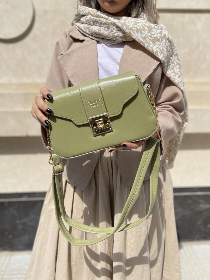 کیف دوشی زنانه چرم رنگ سبز