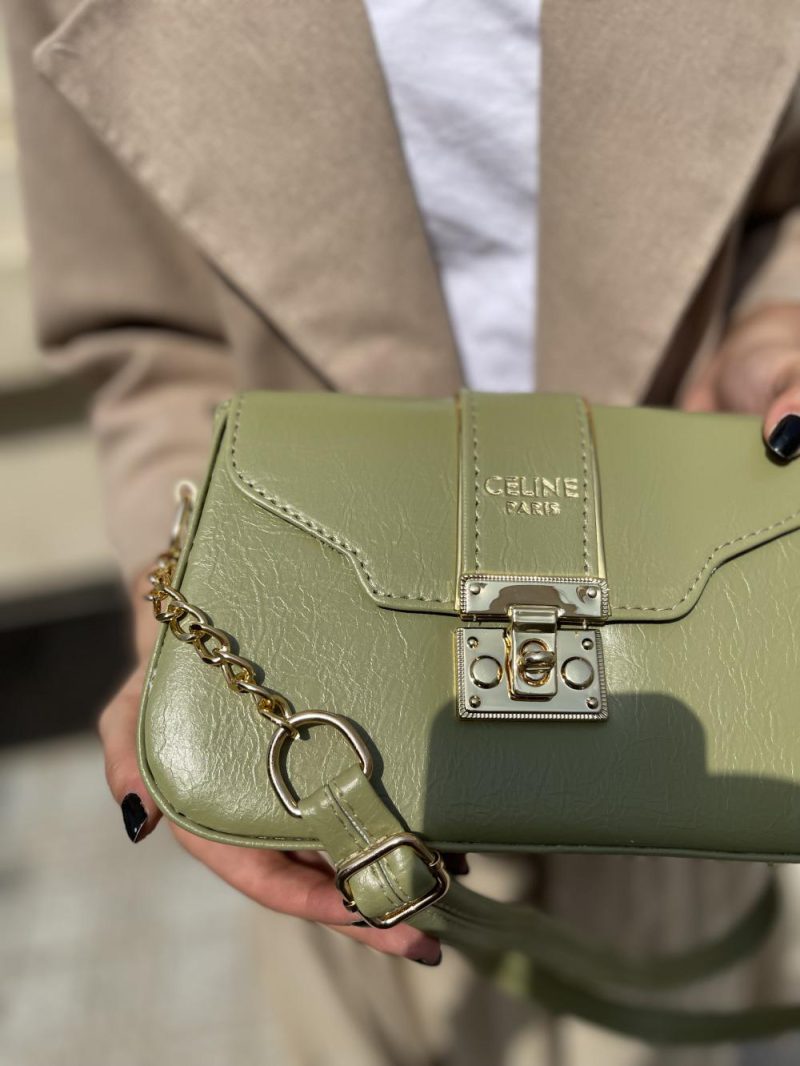 کیف دوشی چرم زنانه سبز رنگ