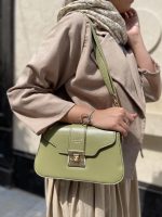 کیف دوشی چرم زنانه سبز رنگ
