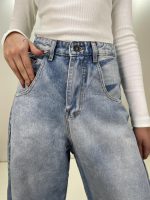 شلوار جین زنانه مدل مام فیت پارچه وارداتی
