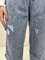 شلوار جسن زنانه مدل واید ابی رنگ