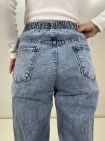 شلوار جسن زنانه مدل واید ابی رنگ