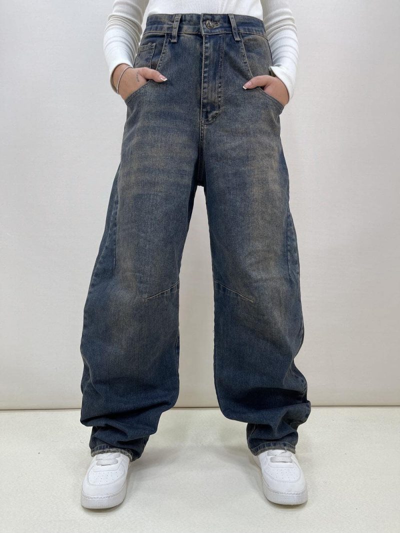 شلوار جین زنانه بالنی آبی