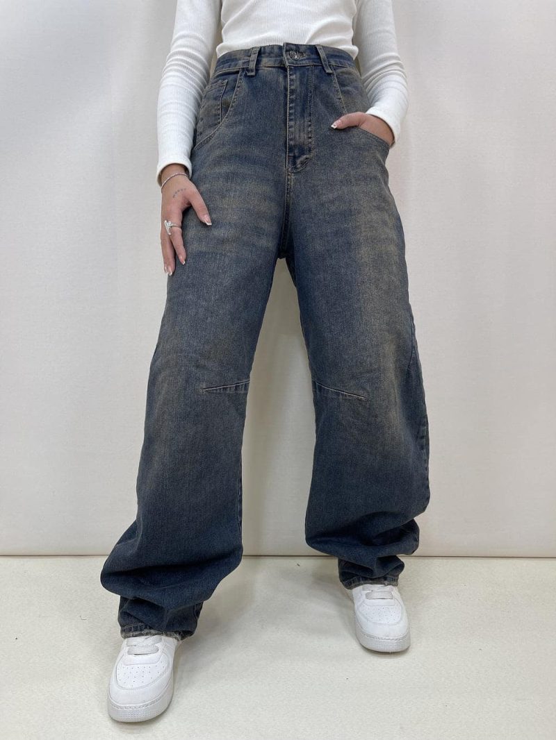 شلوار جین زنانه بالنی آبی